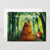 写真と文字の水かわいらし色の自然緑を追加 ポストカード (正面/裏面)