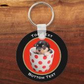 写真と文字の追加カスタム キーホルダー (正面)