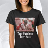 写真と文字の追加カスタム Tシャツ