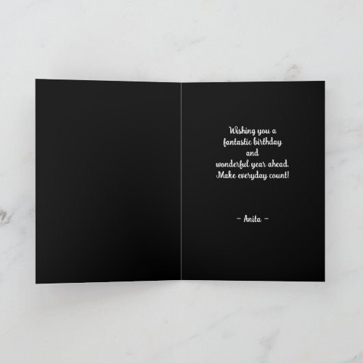 写真と文字をカスタマイズする黒と白最高のの友人 カード (内部)