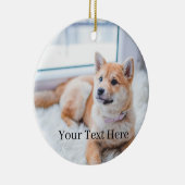 写真と文字を両面に追加カスタマイズ セラミックオーナメント (右)