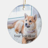 写真と文字を両面に追加カスタマイズ セラミックオーナメント (左)