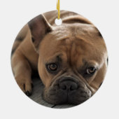 写真と文字を両面に追加カスタマイズ セラミックオーナメント (裏面)