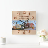 写真と文字を添えた牧師鑑賞贈り物 スクエア壁時計 (ホーム)