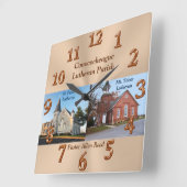 写真と文字を添えた牧師鑑賞贈り物 スクエア壁時計 (傾斜)