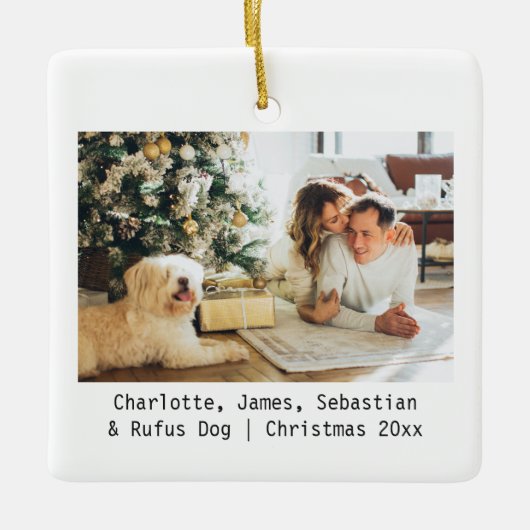 写真と文字カスタムのセパーソナライズされたラミック装飾 セラミックオーナメント (正面)