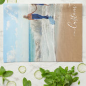 写真と文字カスタムキッチンタオル キッチンタオル (折り畳み)