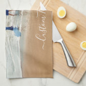 写真と文字カスタムキッチンタオル キッチンタオル (四つ折り)