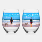 写真と文字カスタムギフトパーソナライズされたー ステムなしワイングラス (正面)