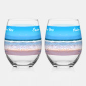 写真と文字カスタムギフトパーソナライズされたー ステムなしワイングラス (左)