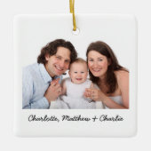 写真と文字カスタムパーソナライズされた セラミックオーナメント (正面)