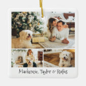 写真と文字カスタムパーソナライズされた セラミックオーナメント (正面)