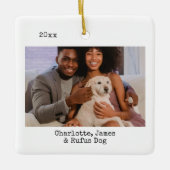 写真と文字カスタムパーソナライズされた セラミックオーナメント (正面)