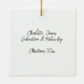 写真と文字カスタムパーソナライズされた セラミックオーナメント (裏面)