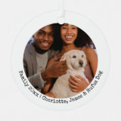 写真と文字カスタムパーソナライズされた メタルオーナメント (正面)