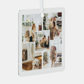 写真と文字カスタムパーソナライズされた メタルオーナメント (正面右)