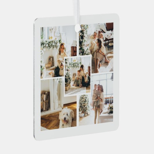 写真と文字カスタムパーソナライズされた メタルオーナメント (正面右)