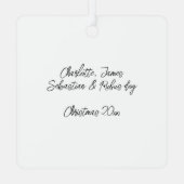 写真と文字カスタムパーソナライズされた メタルオーナメント (裏面)