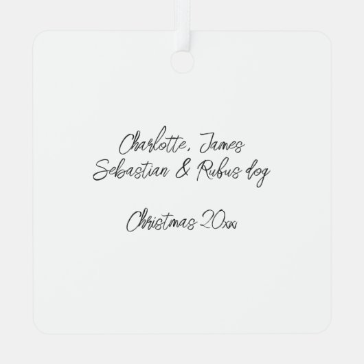 写真と文字カスタムパーソナライズされた メタルオーナメント (裏面)