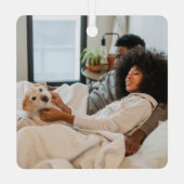 写真と文字カスタムパーソナライズされた メタルオーナメント (裏面)