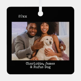 写真と文字カスタムパーソナライズされた メタルオーナメント