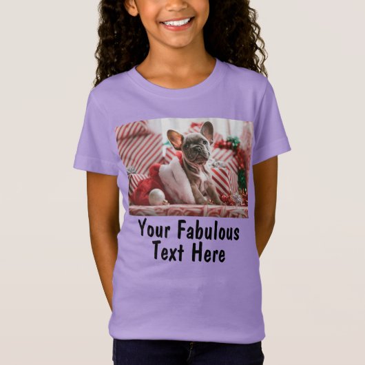 写真と文字カスタムラベンダーガールズの追加 Tシャツ (正面)