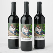 写真と文字カスタムワインラベル ワインラベル (ボトル)