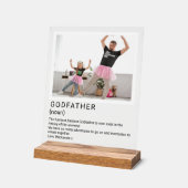 写真と文字パーソナライズされたの神父の説明 アクリルサイン (傾斜)