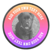 写真と文字パーソナライズされたユニーク アイスホッケーパック (正面)