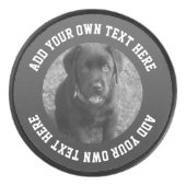 写真と文字パーソナライズされたユニーク アイスホッケーパック (正面)