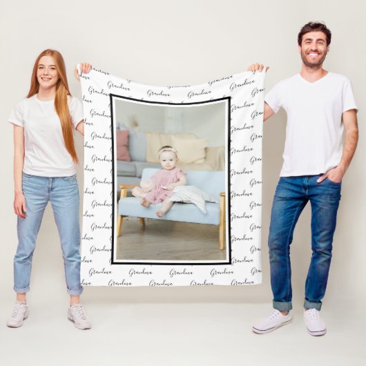 写真と文字ユニークパーソナライズされたDIYカスタム フリースブランケット (インサイチュ)