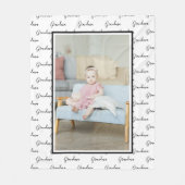 写真と文字ユニークパーソナライズされたDIYカスタム フリースブランケット (正面)