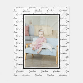 写真と文字ユニークパーソナライズされたDIYカスタム フリースブランケット