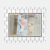 写真と文字ユニークパーソナライズされたDIYカスタム フリースブランケット (正面(横))