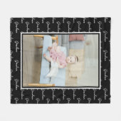 写真と文字ユニークパーソナライズされたDIYカスタム フリースブランケット (正面(横))