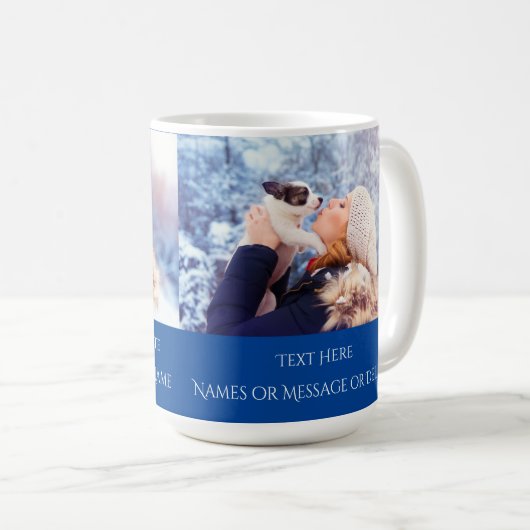 写真と文字付きの個人用マグ コーヒーマグカップ (正面右)