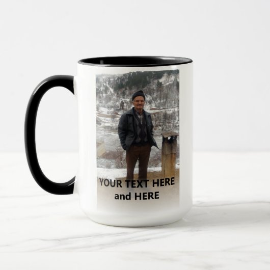 写真と文字最高のの追加 マグカップ (左)