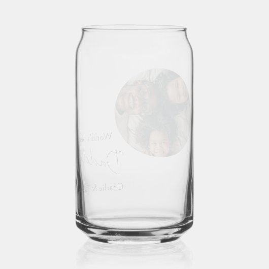 写真と文字 パーソナライズされた ガラス缶 (裏面)