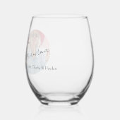 写真と文字 パーソナライズされた ステムなしワイングラス (左)