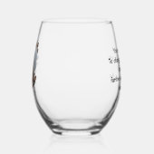 写真と文字 パーソナライズされた ステムなしワイングラス (左)