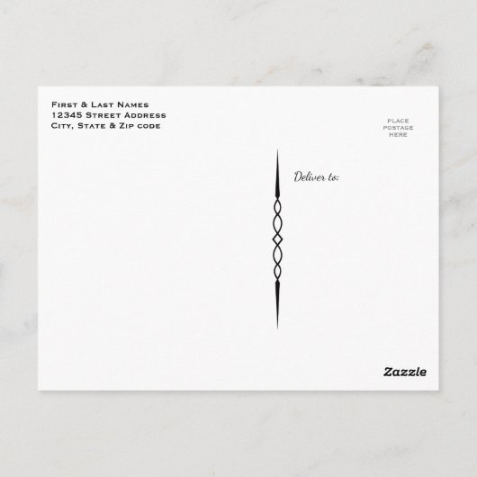 写真と文字 |ヴィンテージエレガント写真アルバム ポストカード (裏面)