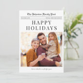 写真と新聞クリスマスホリデーカード シーズンカード (スタンド正面)