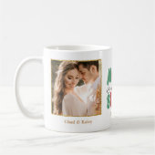 写真と明るいメリークリスマスの追加 コーヒーマグカップ (左)