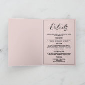 写真と書道の折り畳みミニマル結婚リスト 招待状 (内部)