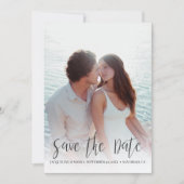 写真と書道モダンのスタイリッシュ日付を保存 招待状 (正面)