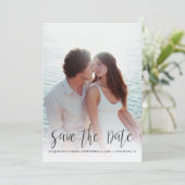 写真と書道モダンのスタイリッシュ日付を保存 招待状 (スタンド正面)