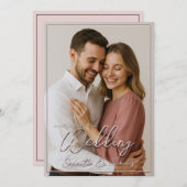 写真と書道両面ミニマリスト結婚ズ 招待状 (正面/裏面)