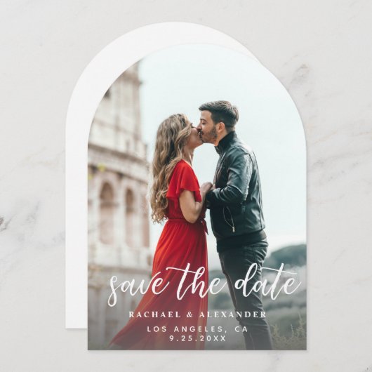 写真と書道2ライトバー日付を保存Ar 招待状 (正面/裏面)