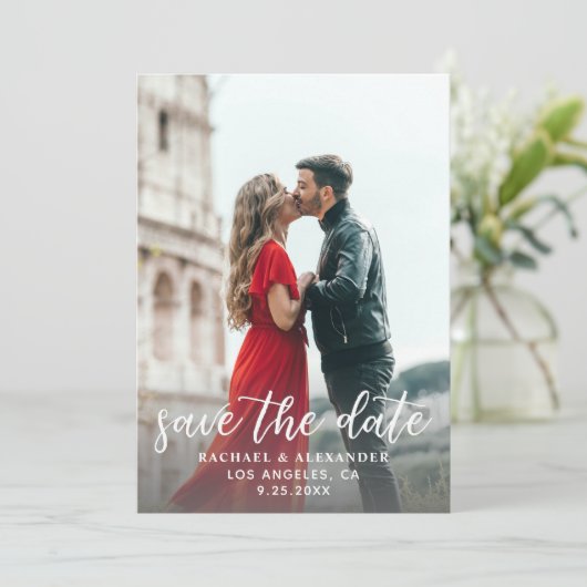 写真と書道2軽いヴェルティ日付を保存 招待状 (スタンド正面)