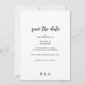 写真と書道2軽いヴェルティ日付を保存 招待状 (裏面)